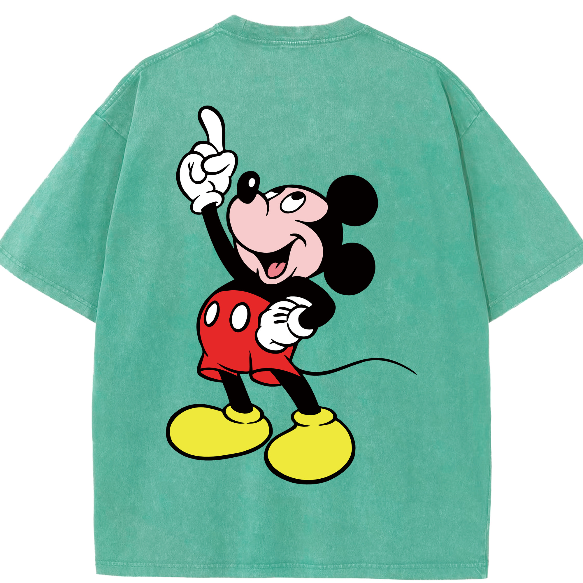 （画像用） ミッキーマウス Mickey Mouse 綿100% ヴィンテージ風 半袖Tシャツ（背面プリント）